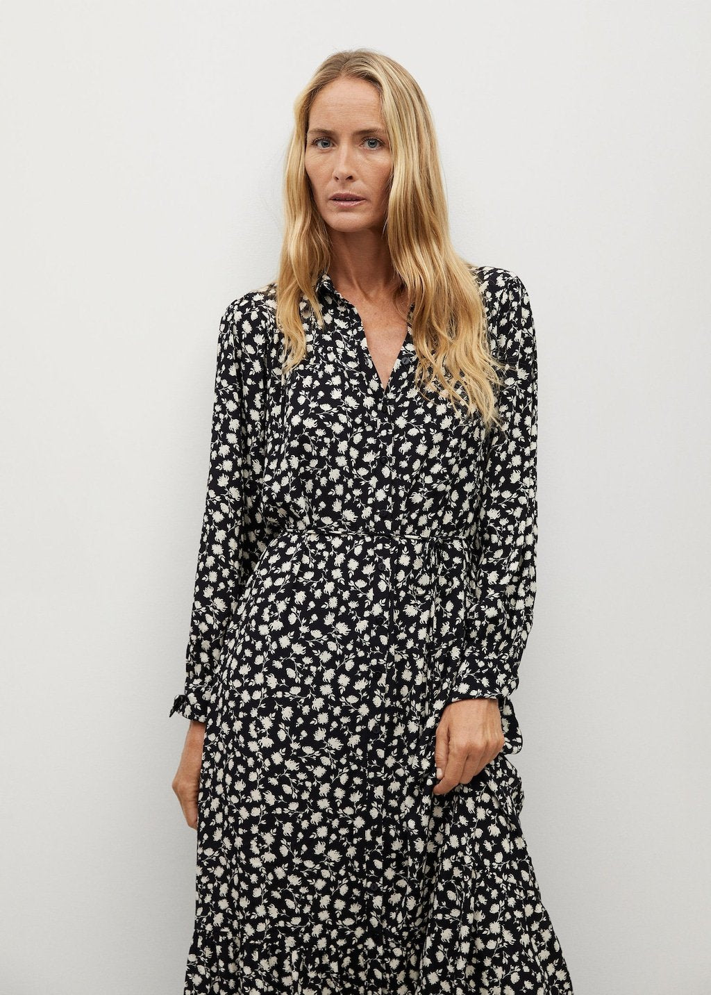 Ruffle printed dress