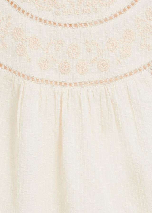 Embroidered open-work top