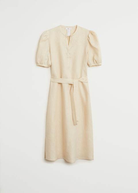 Belt linen dress