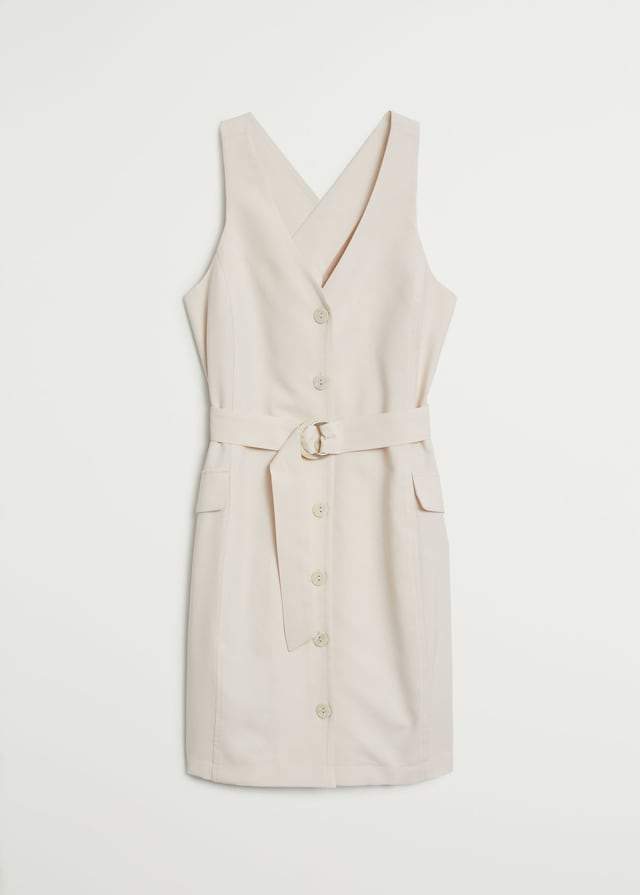 Buttoned wrap dress
