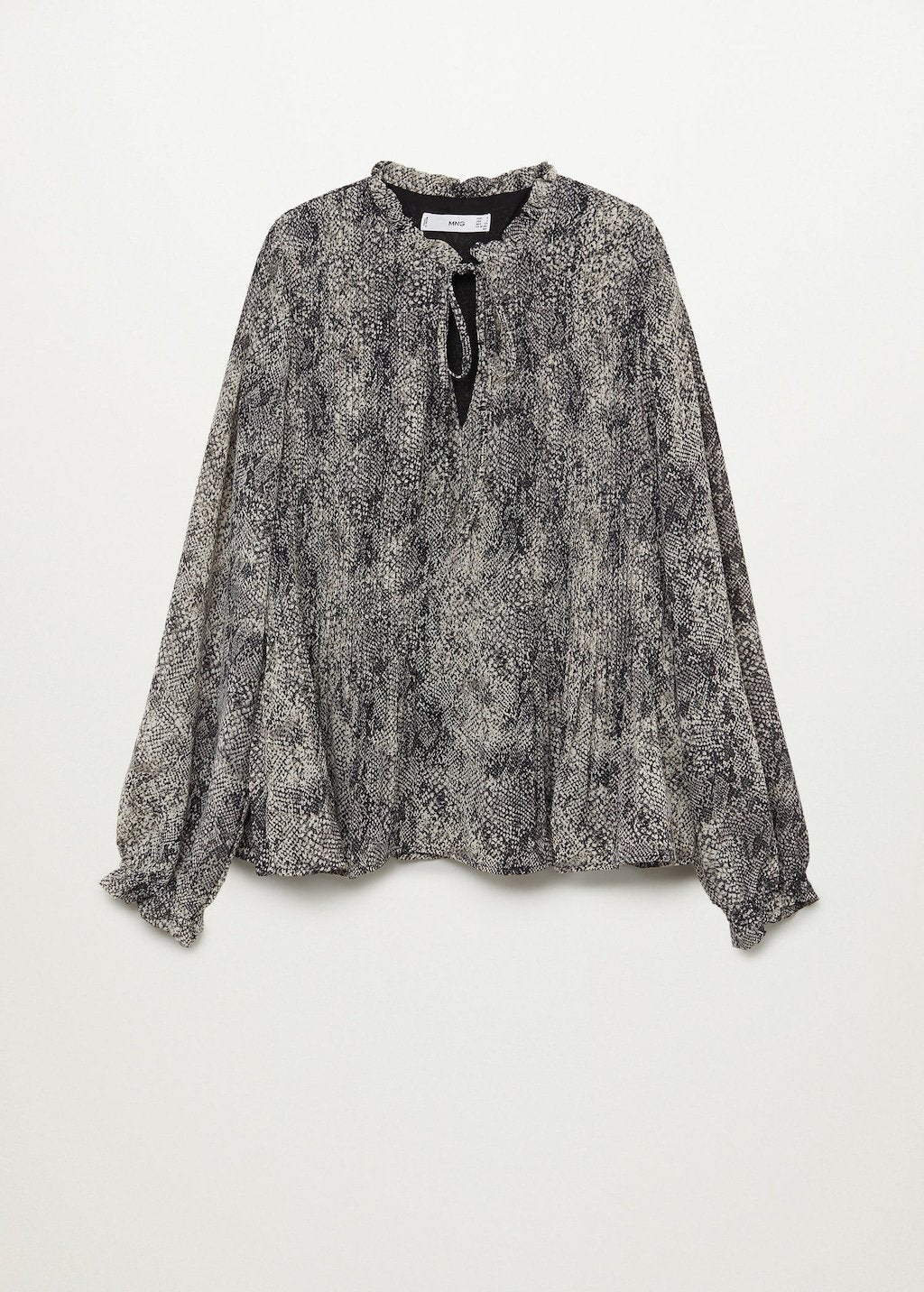 Printed pleated blouse