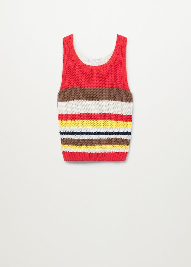 Multicoloured knitted top