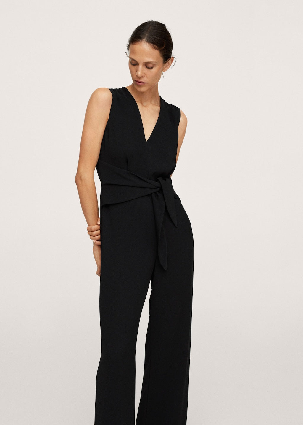 Bow wrap jumpsuit