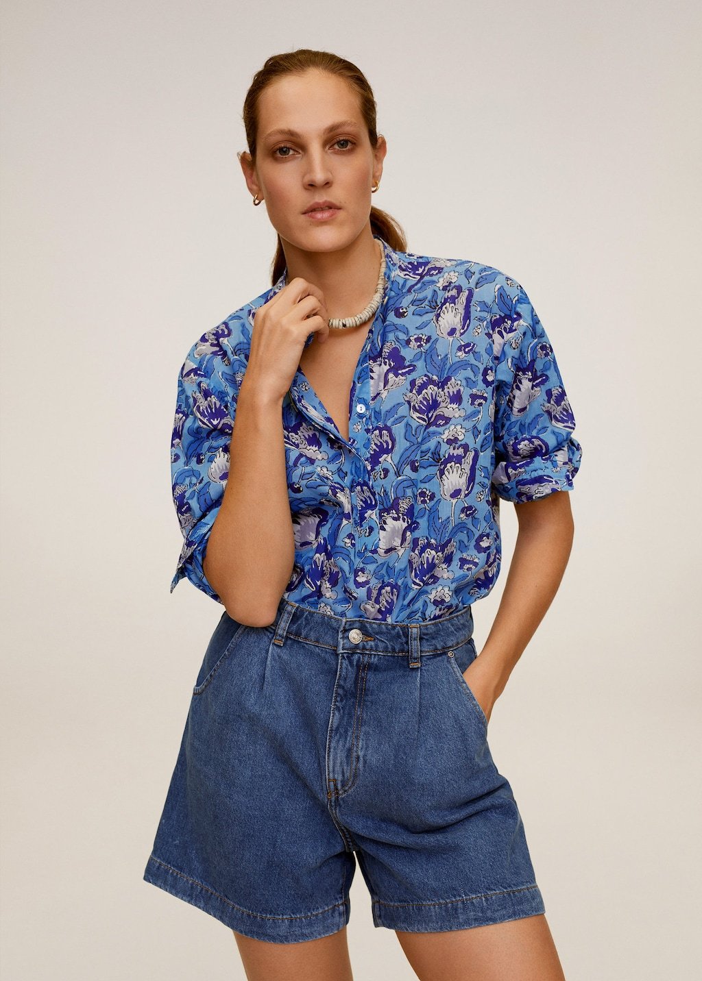 Floral cotton blouse