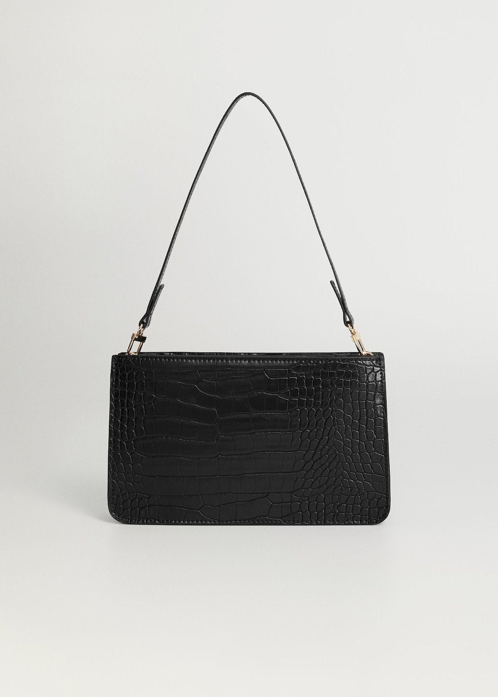 Croc-effect baguette bag