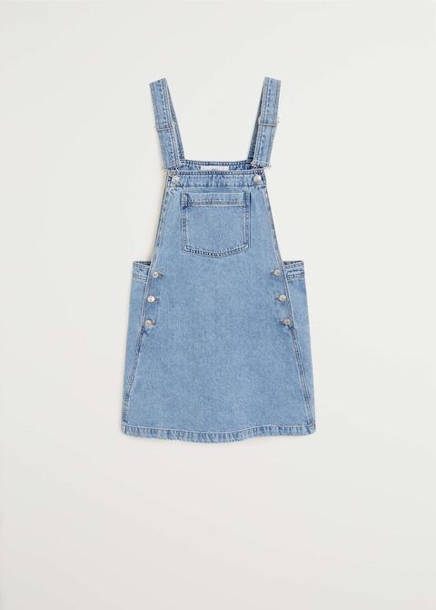Pocket denim pinafore dress