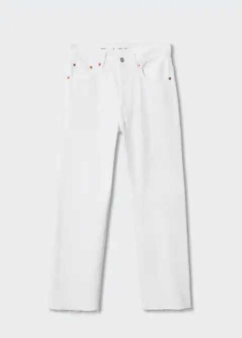 High-waist cropped straight jeans