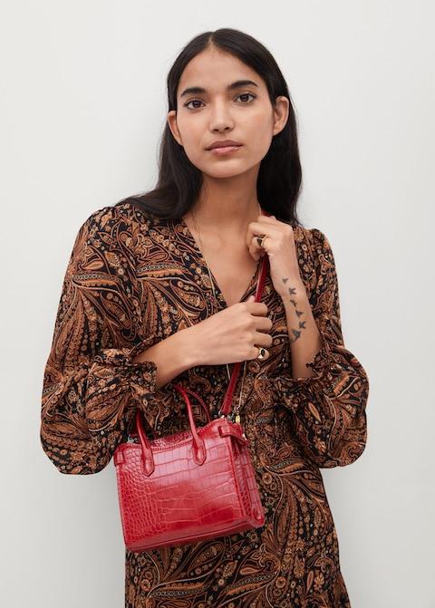 Croc-effect mini bag