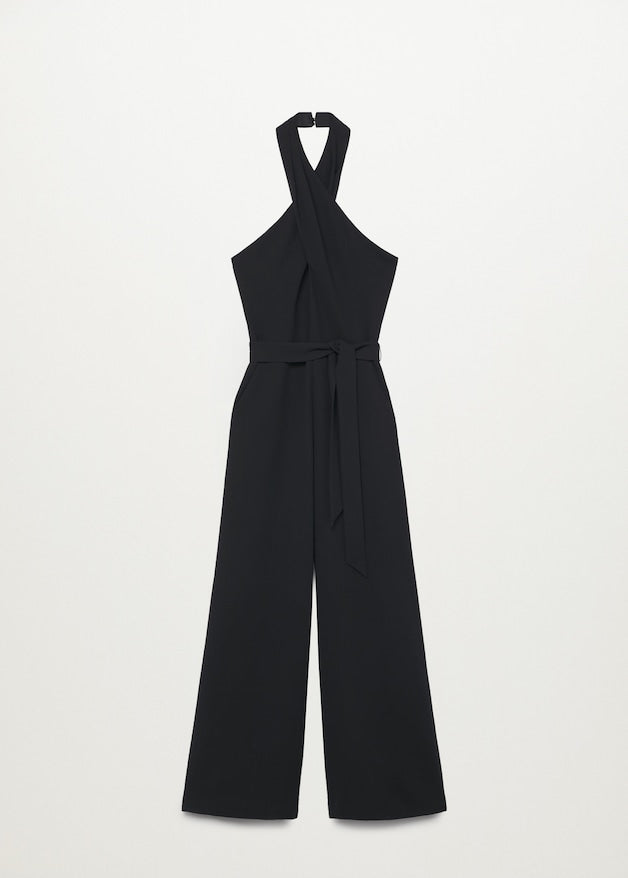 Wrap neckline jumpsuit