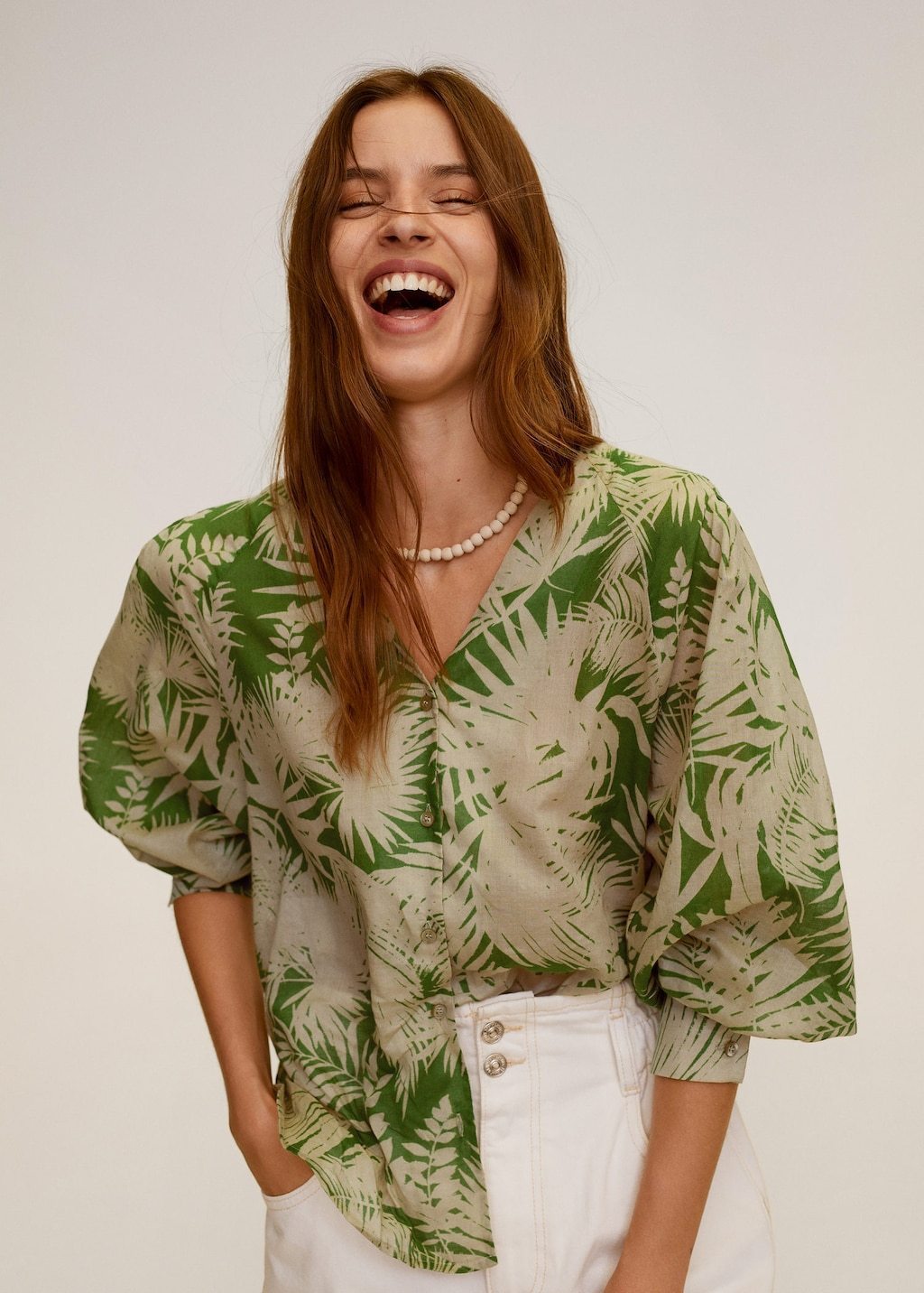 Tropical print blouse