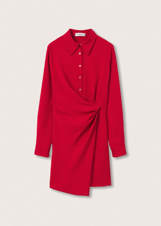 Knot detail shirt dress