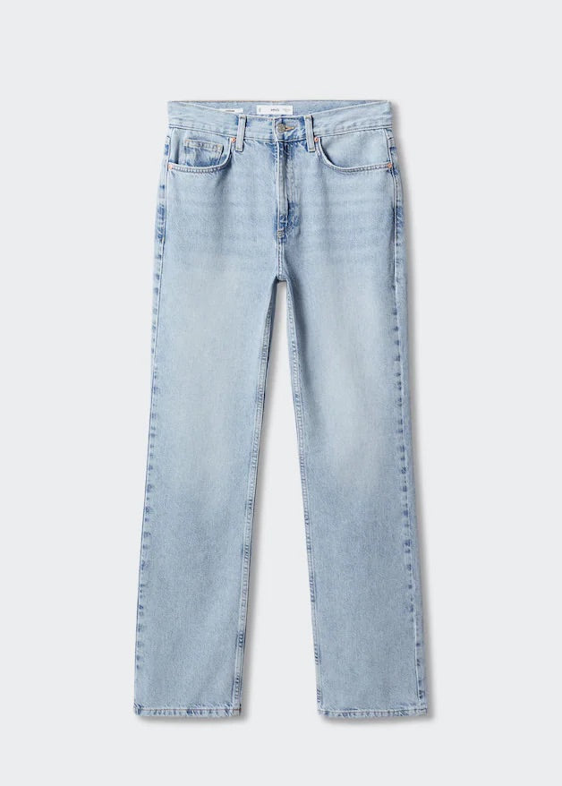 Mid-rise straight jeans