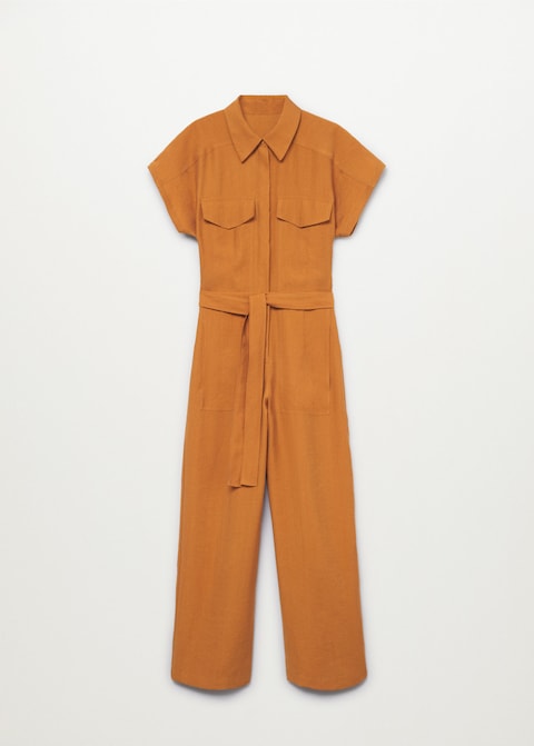 Lyocell jumpsuit with belt
