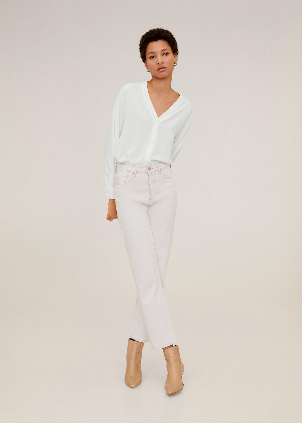 V-neckline blouse
