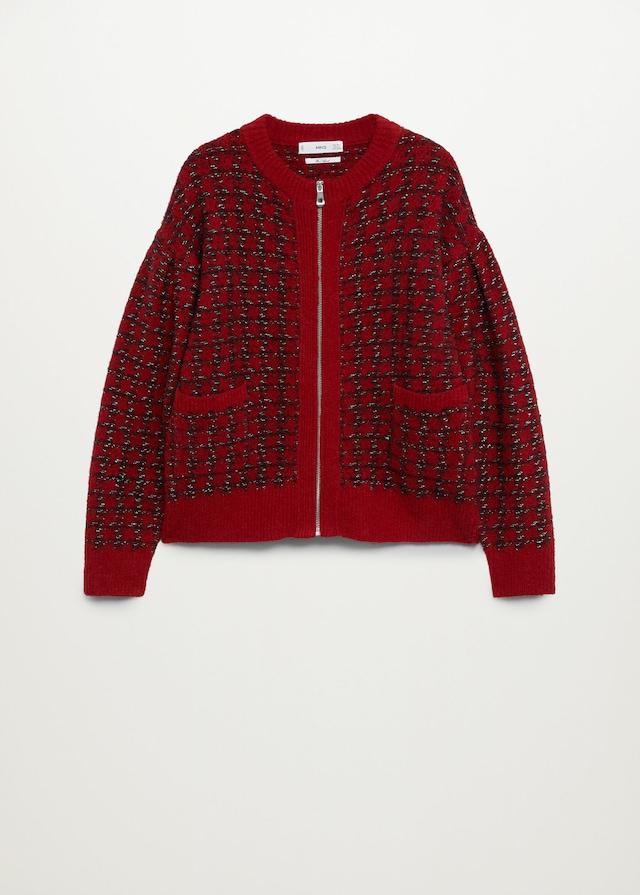 Textured knit cardigan