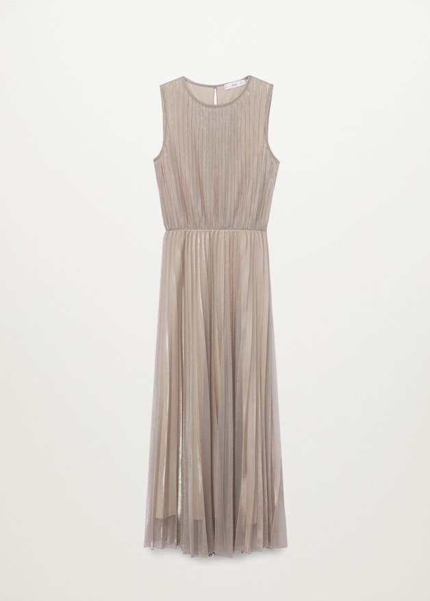 Metallic pleated dress