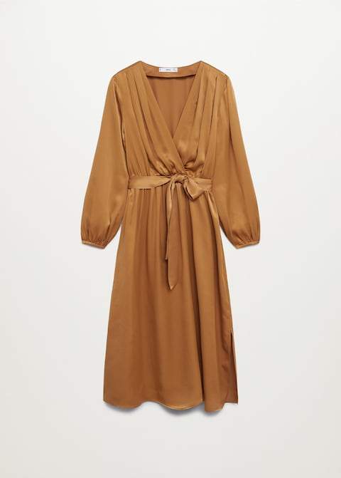 Wrapped satin dress