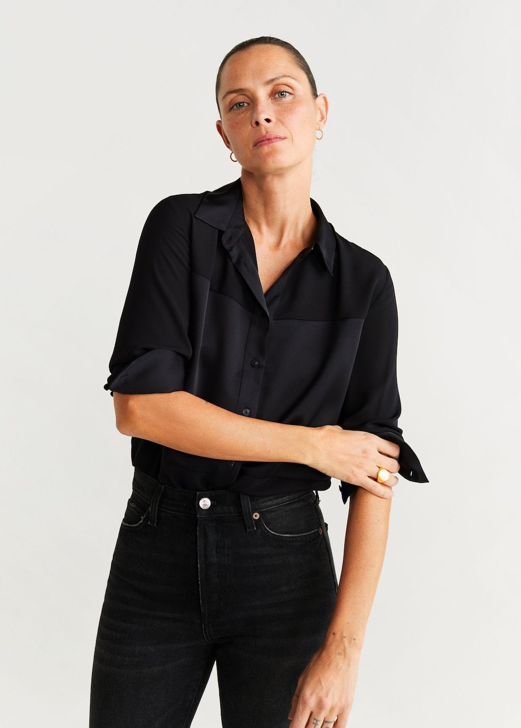 Satin finish flowy shirt