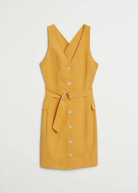 Buttoned wrap dress