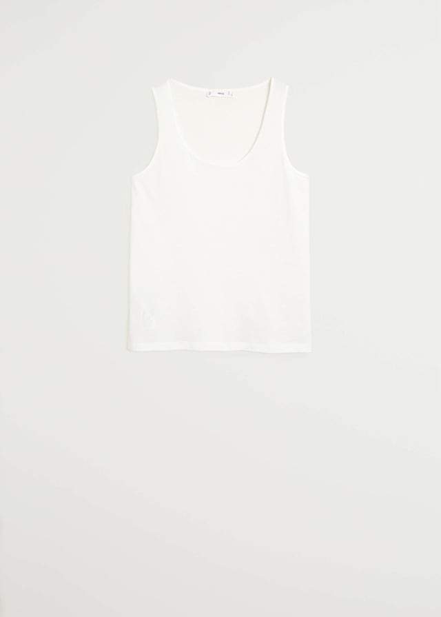 Strap cotton T-shirt