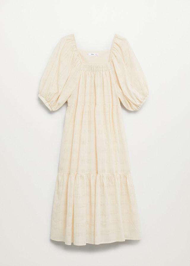 Puffed sleeves cotton dress