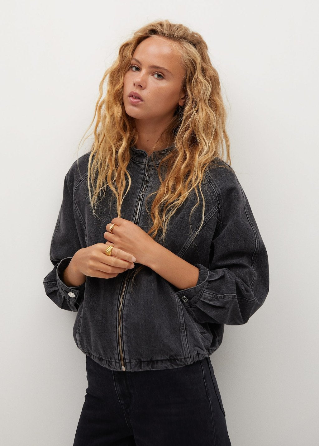 Denim bomber jacket