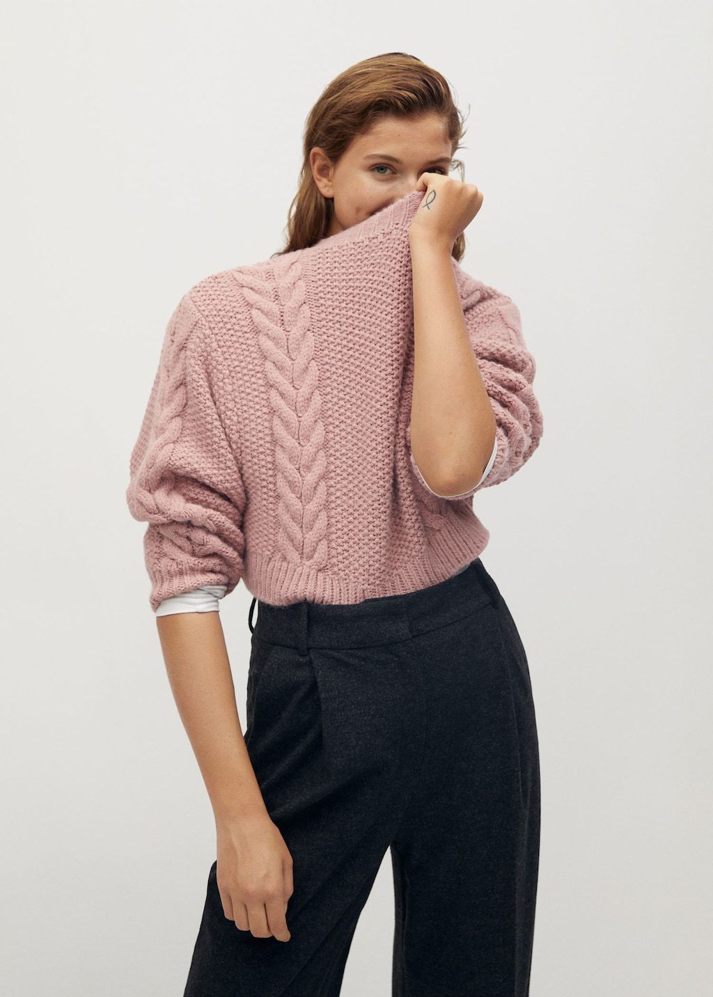Cable-knit sweater
