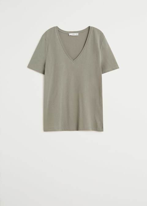 V-neck cotton T-shirt