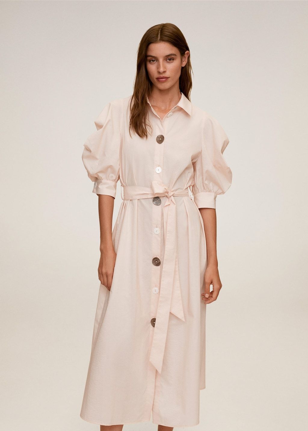 Poplin buttoned dress