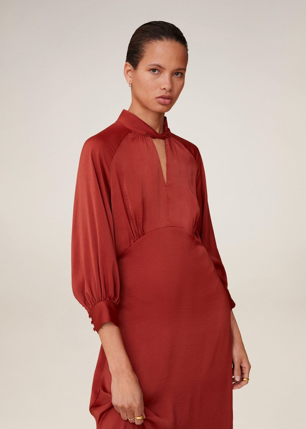 Asymmetrical satin dress