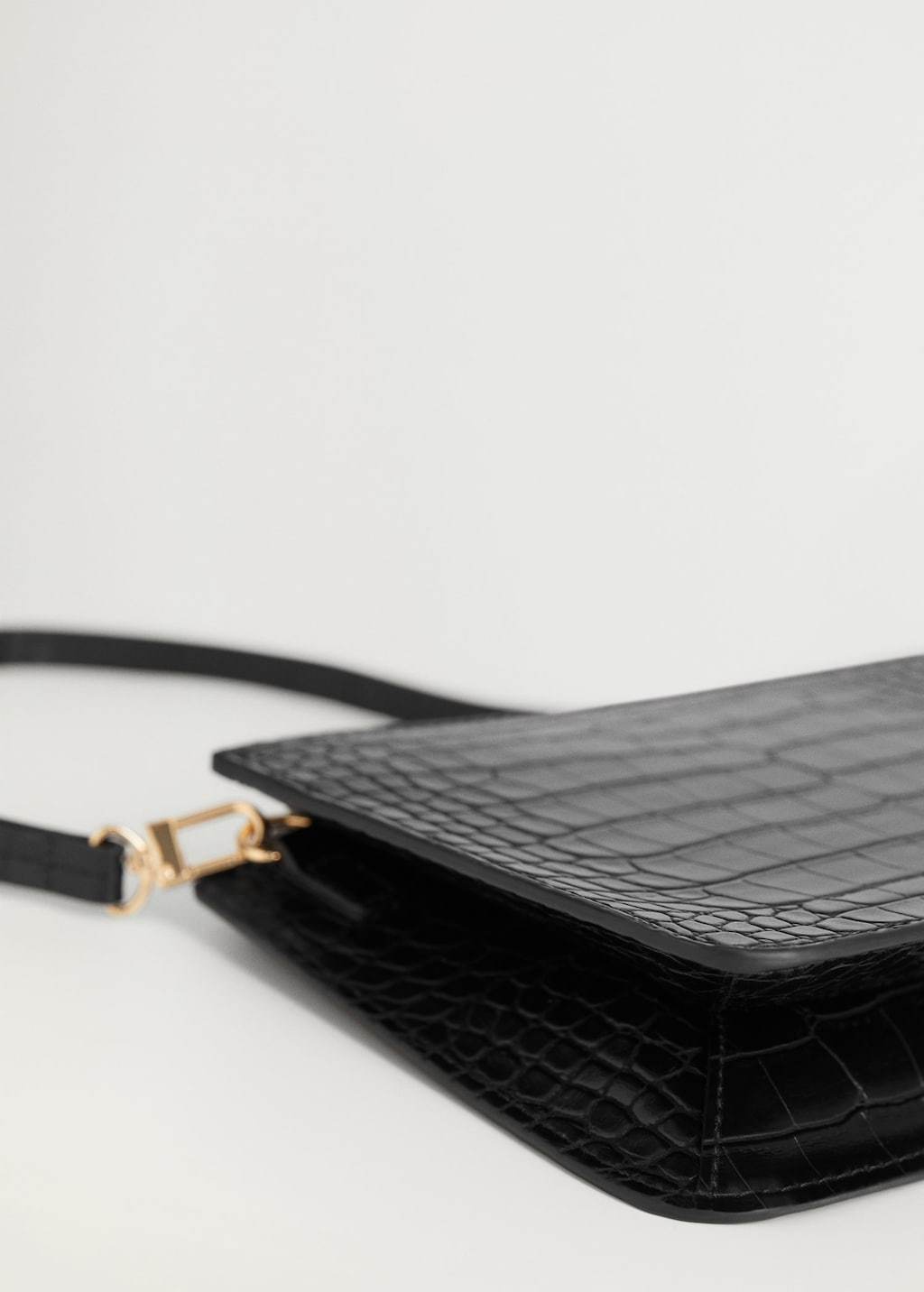 Croc-effect baguette bag
