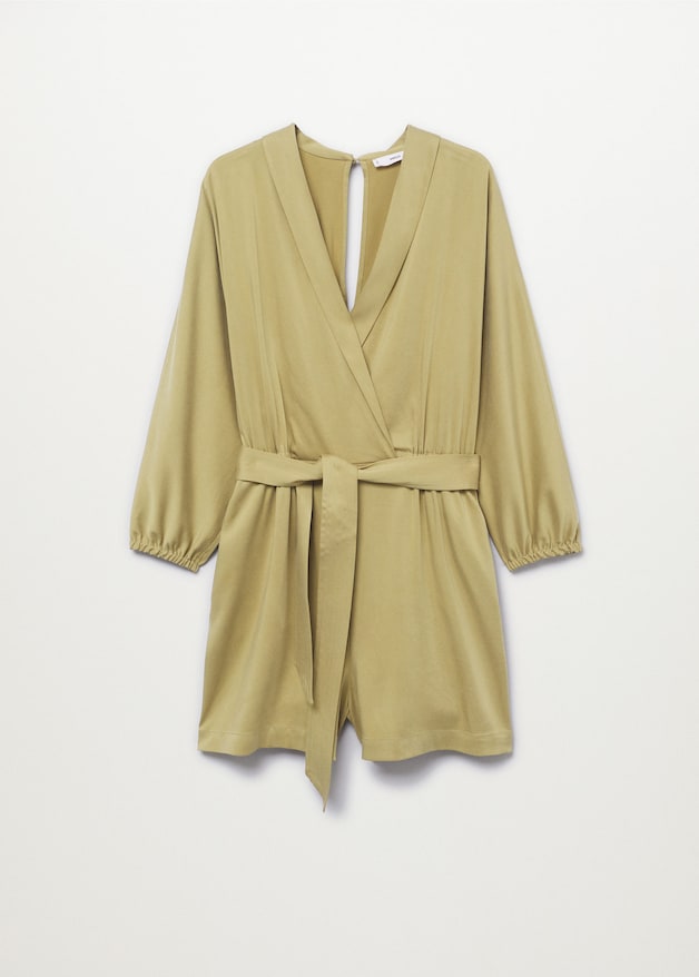 Wrap V-neckline jumpsuit