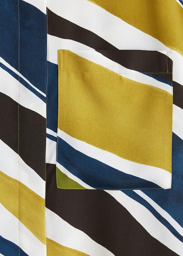 Chest-pocket striped blouse