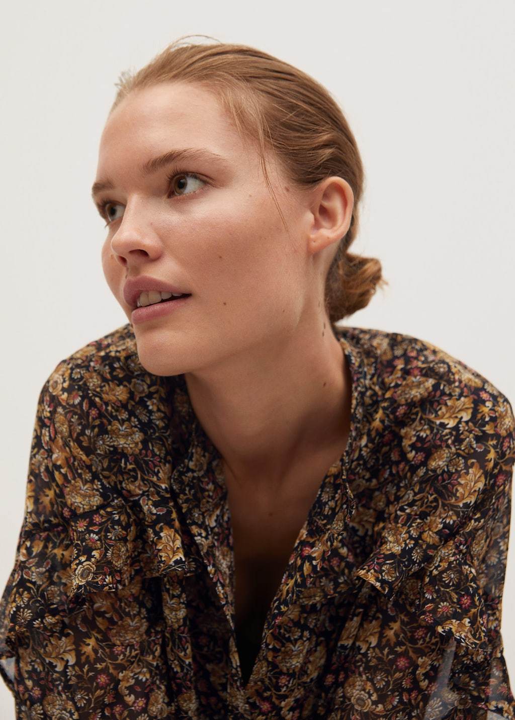 Ruffled floral print dress