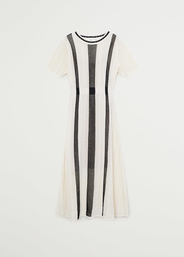 Open-work bicolour dress