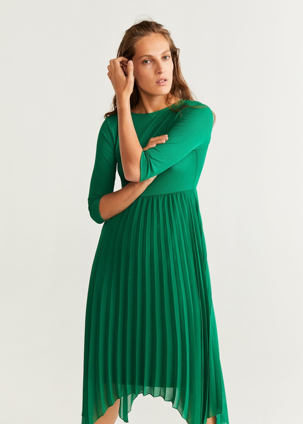 Pleated midi dress