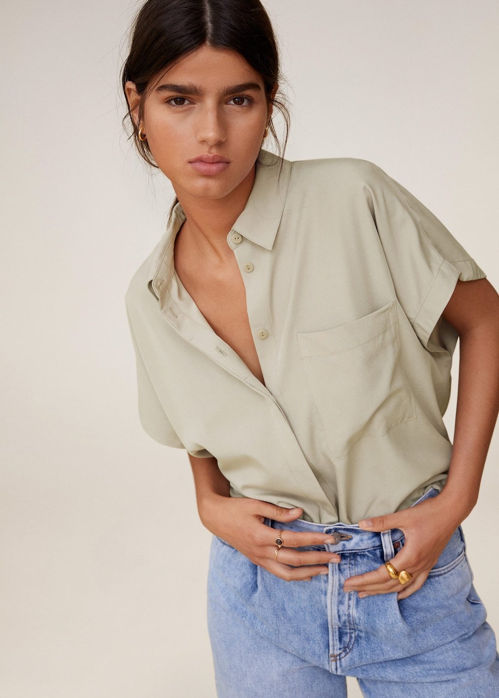 Pocket modal shirt