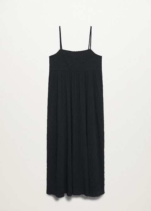 Textured cotton-blend dress