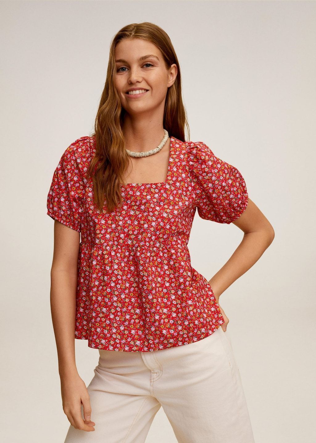Floral cotton blouse