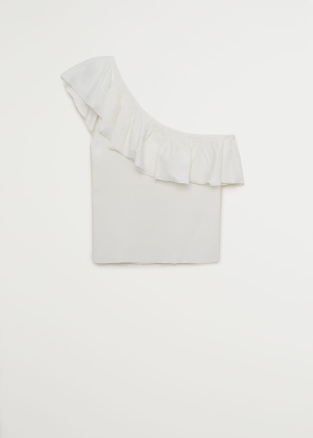 Asymmetric flounces top