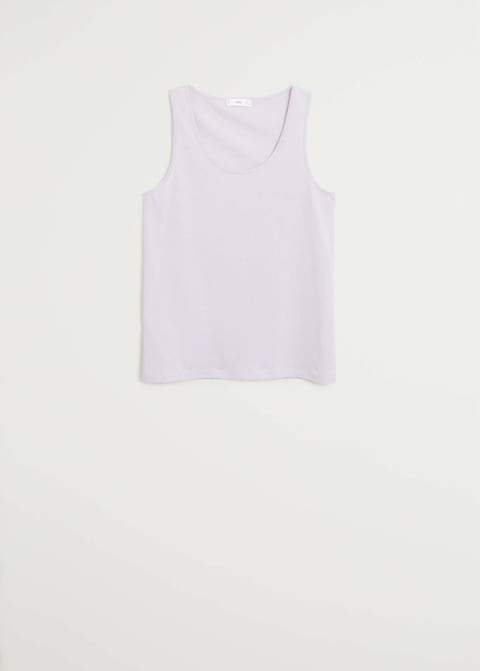 Strap cotton T-shirt