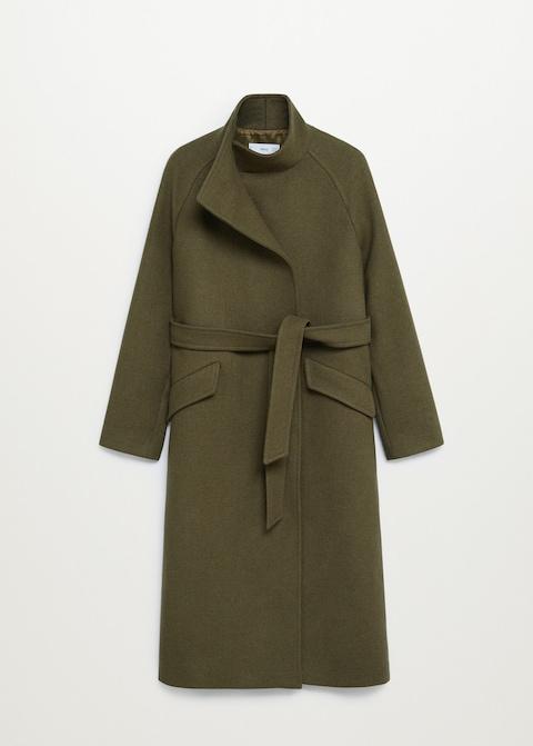 Belted wool coat