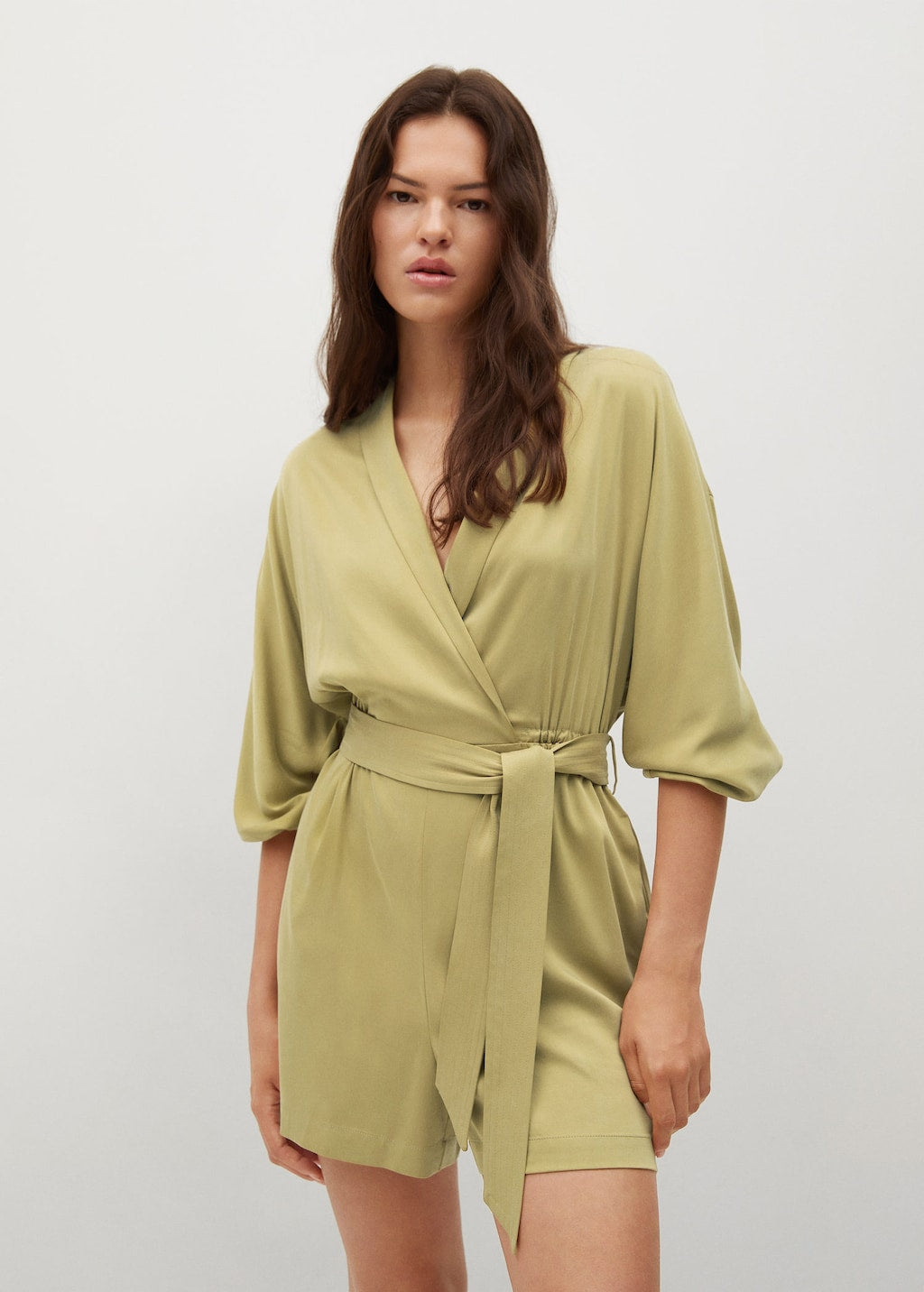 Wrap V-neckline jumpsuit