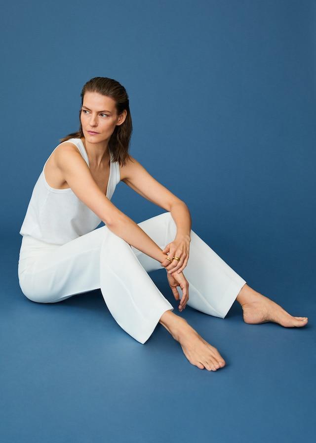 Strap cotton T-shirt