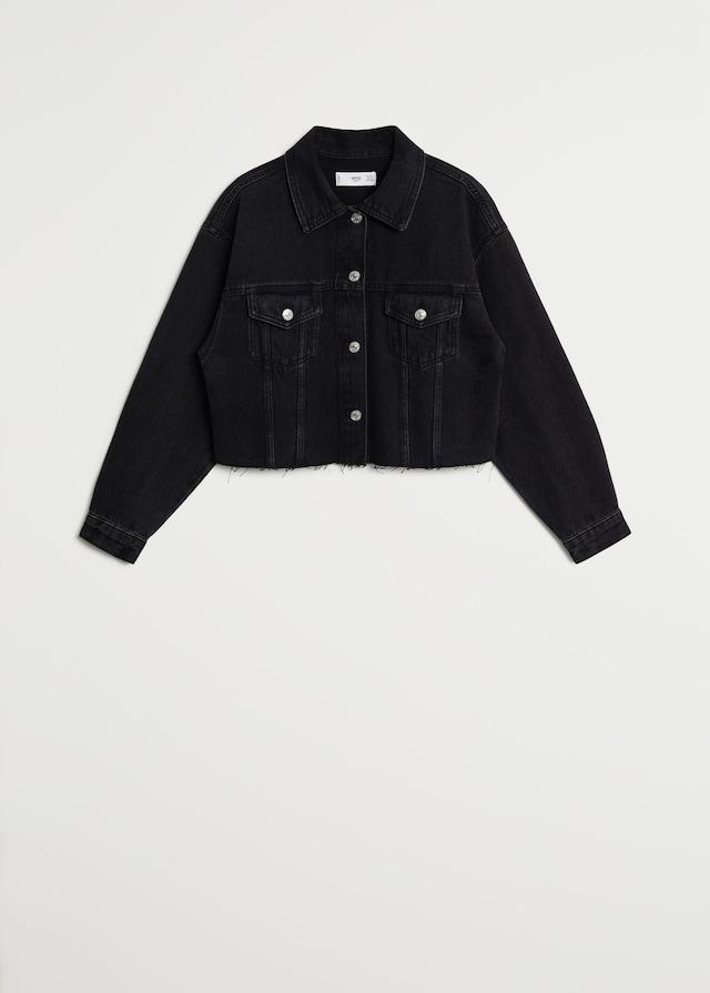 Frayed hem denim jacket