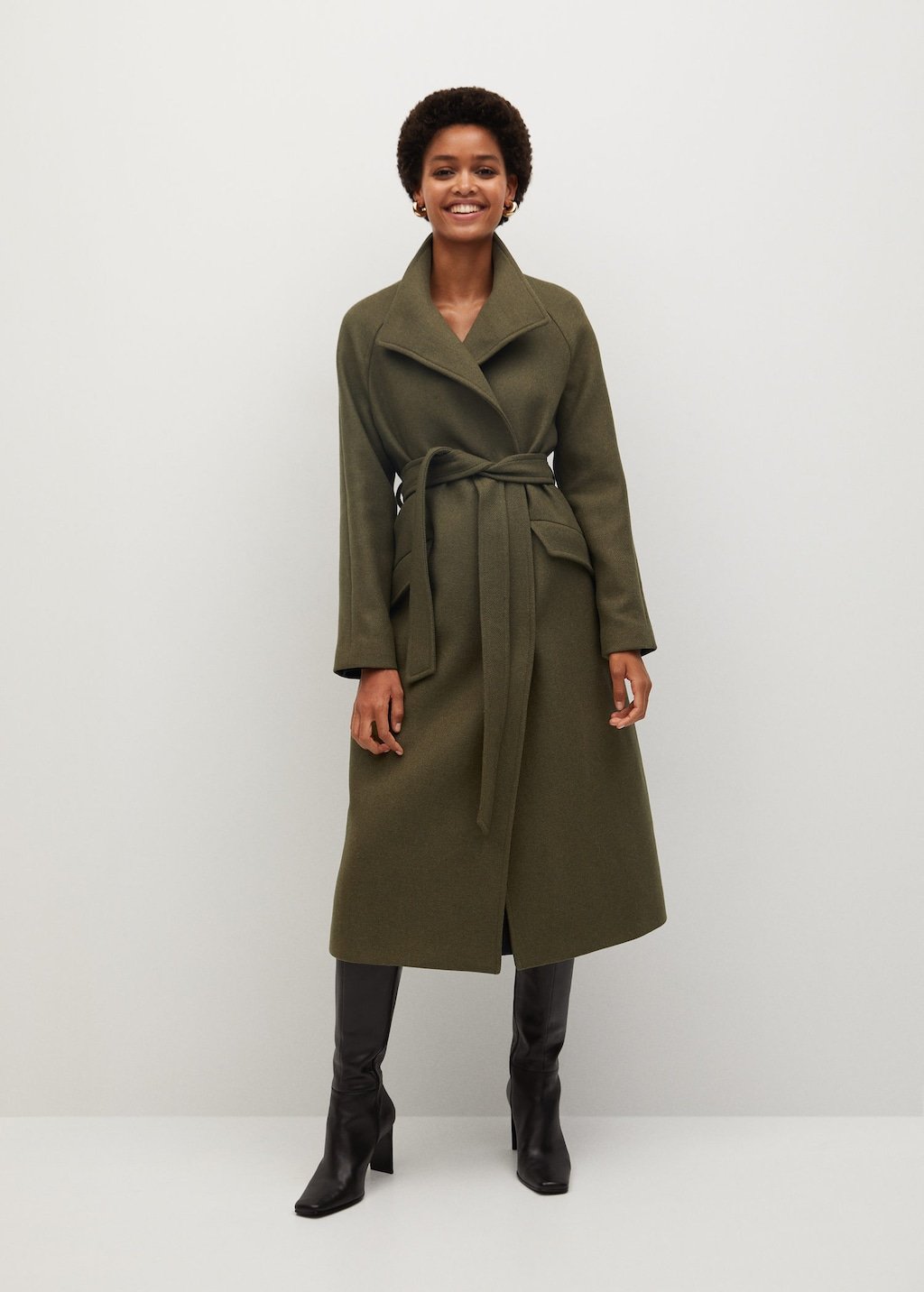 Belted wool coat