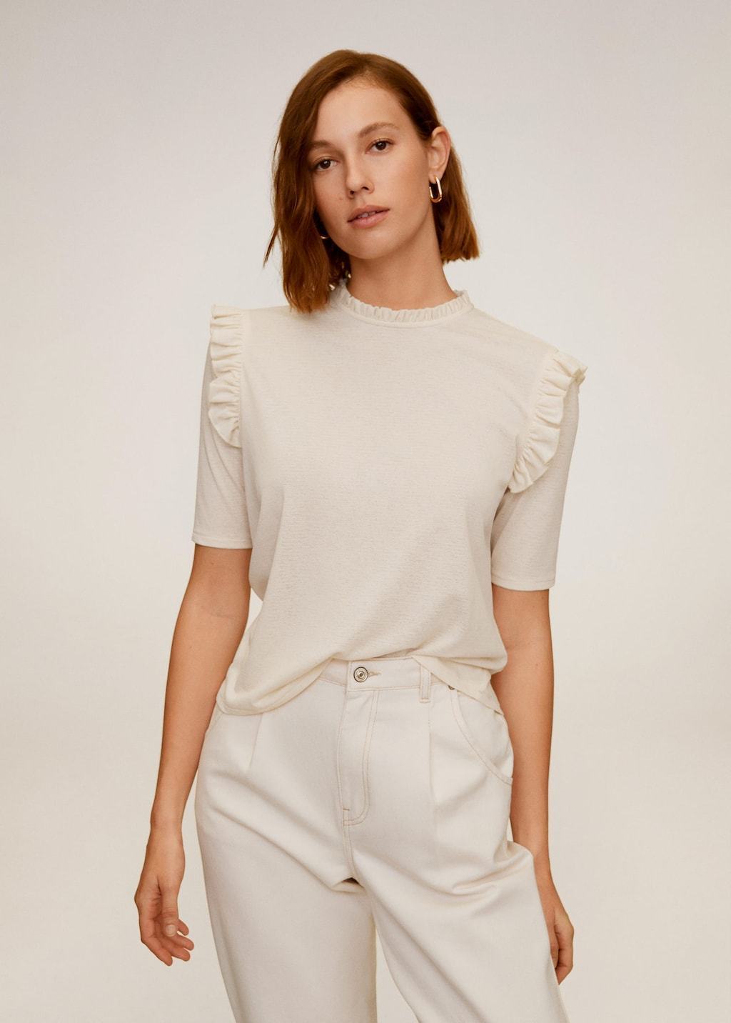 Ruffle textured T-shirt