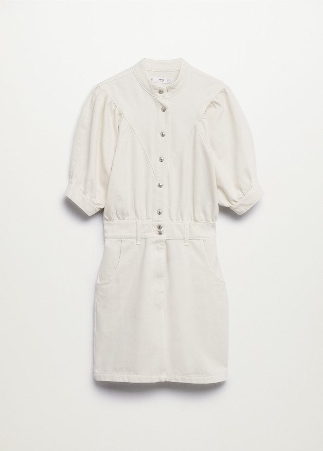Button denim dress