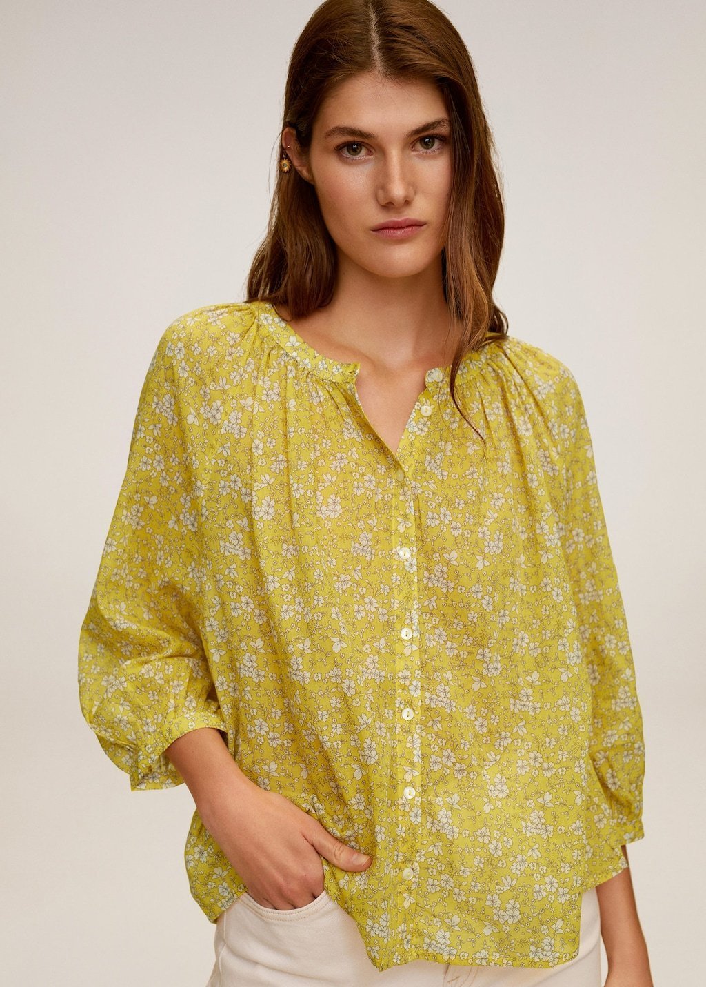 Printed cotton blouse