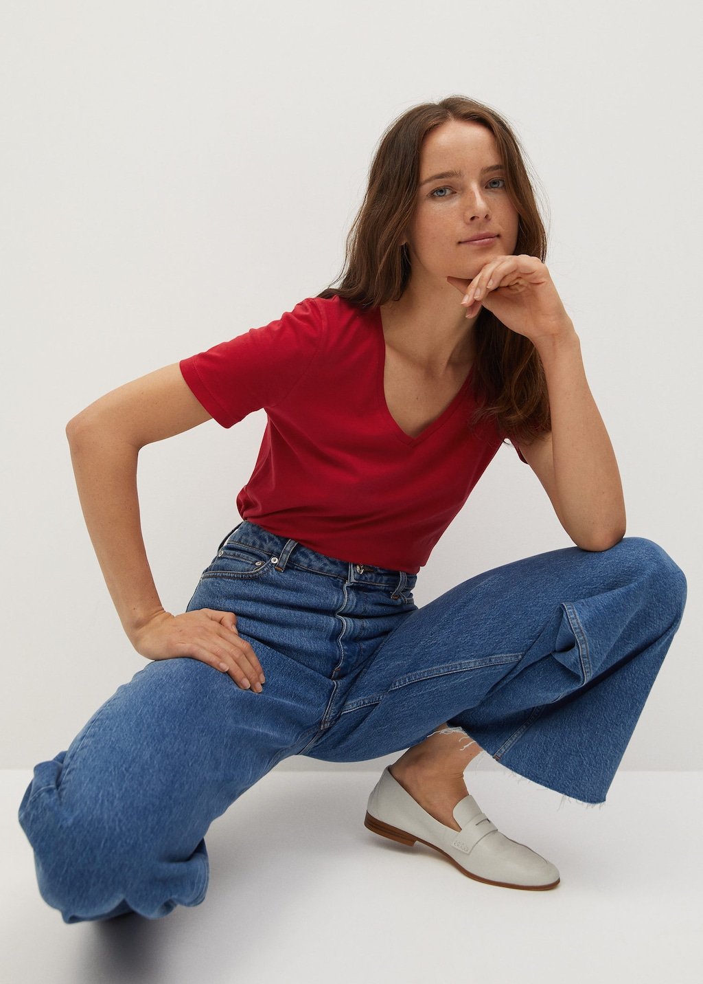 V-neck cotton T-shirt